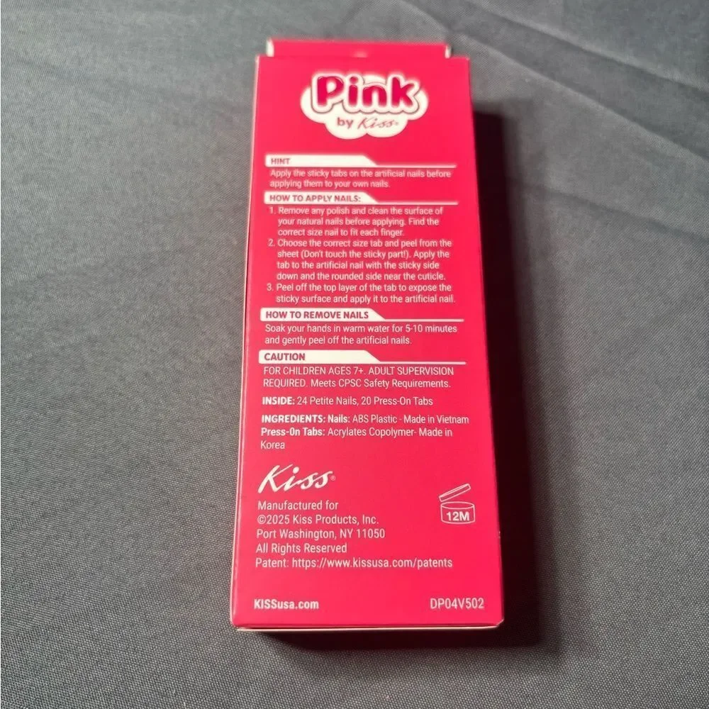 New 24 Pink by KISS Nails NWT Mom Approved